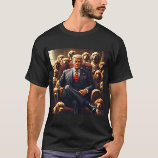 T-shirt Cool MAGA Chien TRUMP entouré de Chiens drôles