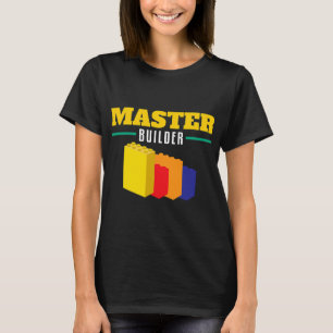 T-shirt Cool Master Builder Bâtiments Blocs Briques Jouet 