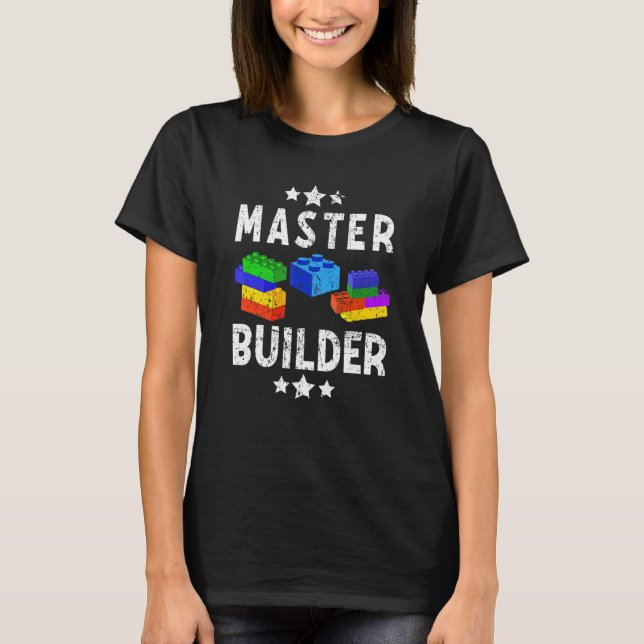 T-shirt Cool Master Builder Funny Bâtiments Blocs Hommes F (Devant)