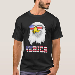 T-shirt Cool Merica Drapeau Américain Lunettes de soleil P