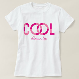 T-shirt Cool   Modern Pink Typography Nom Personnalisé