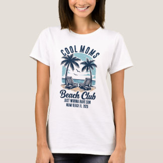 T-shirt Cool Moms Beach Club vacances d'été