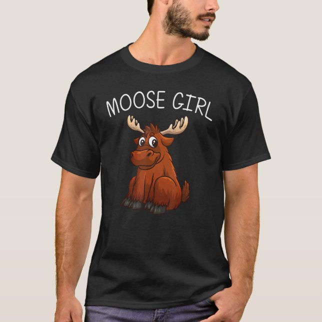 T-shirt Cool Moose For Girls Kids Deer Alaska Moose   Rein (Devant)