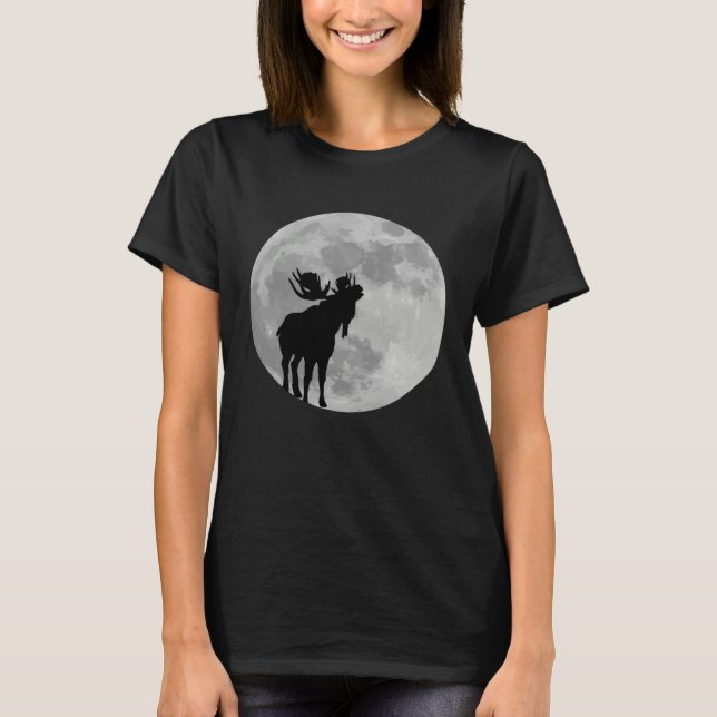T-shirt Cool Moose  Moon    Howling Moose (Devant)