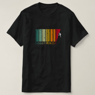 T-shirt Cool Mountain Climber Man Code-barres coloré