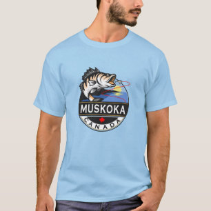T-shirt Cool Muskoka Canada Pêche en plein air Crest