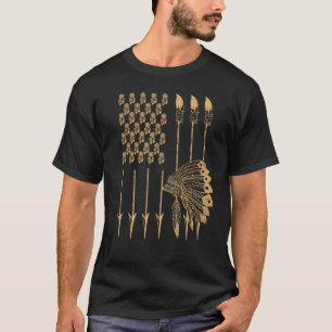T-shirt Cool Native American Pride USA Arrow Headdress Tee