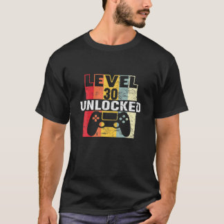 T-shirt Cool Niveau 30 Déverrouillé 30E Anniversaire Cadea