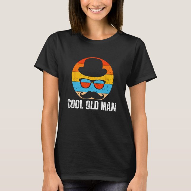 T-shirt Cool Old Man Dad Chill Daddy Easygoing Beard  Fath (Devant)