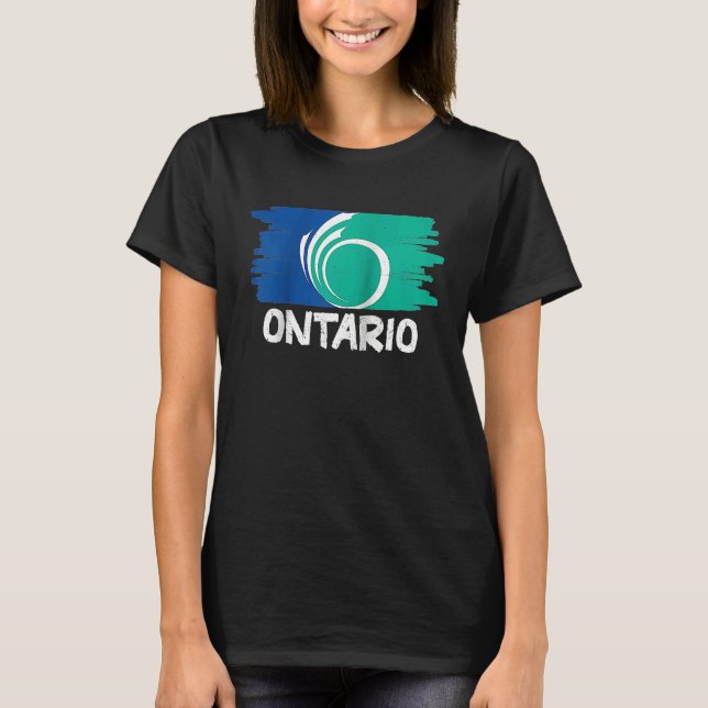 T-shirt Cool Ontario Flag Raglan Baseball (Devant)