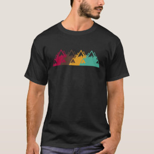 T-shirt Cool Panorama Montagnes Wild Style Rétro Pour Rand