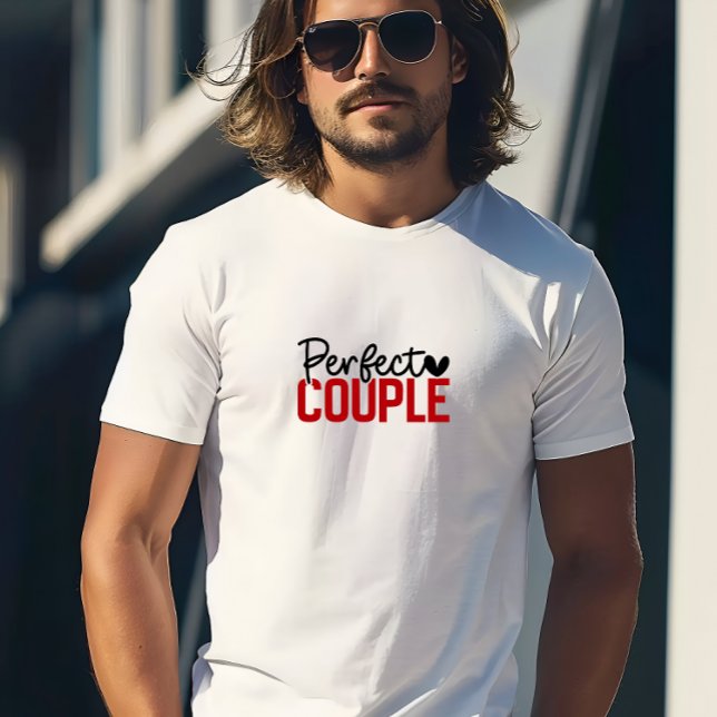 T-shirt Cool Parfait Couple Print (Cool Perfect Couple Print T-Shirt)