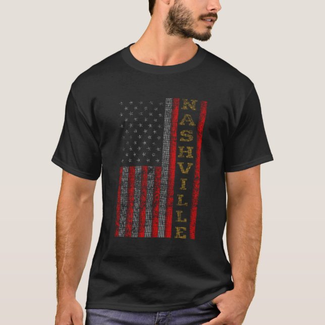 T-shirt Cool Patriotique Nashville États-Unis Drapeau Idée (Devant)