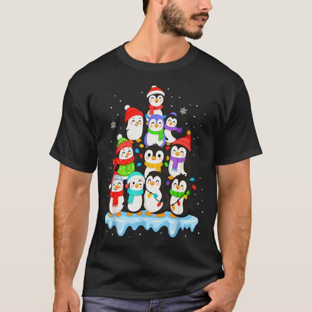 T-shirt Cool Penguin Christmas Pajamas Shirt Boys, Penguin (Devant)