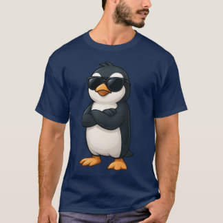 T-shirt Cool penguin with crossed arms confident gamer car