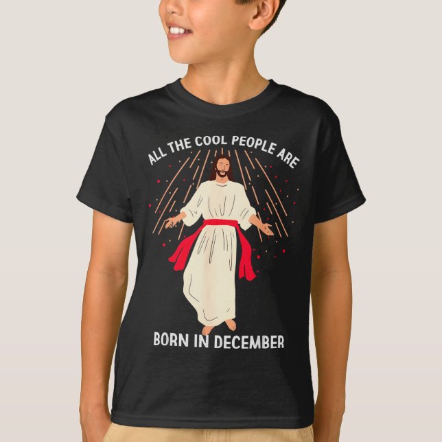 T-shirt Cool People Are Born In December Christian Christm (Devant)