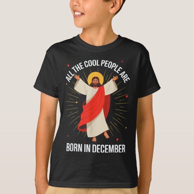 T-shirt Cool People Are Born In December Christian Christm (Devant)