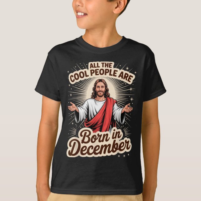 T-shirt Cool People Born In December Birthday Christian Ch (Devant)