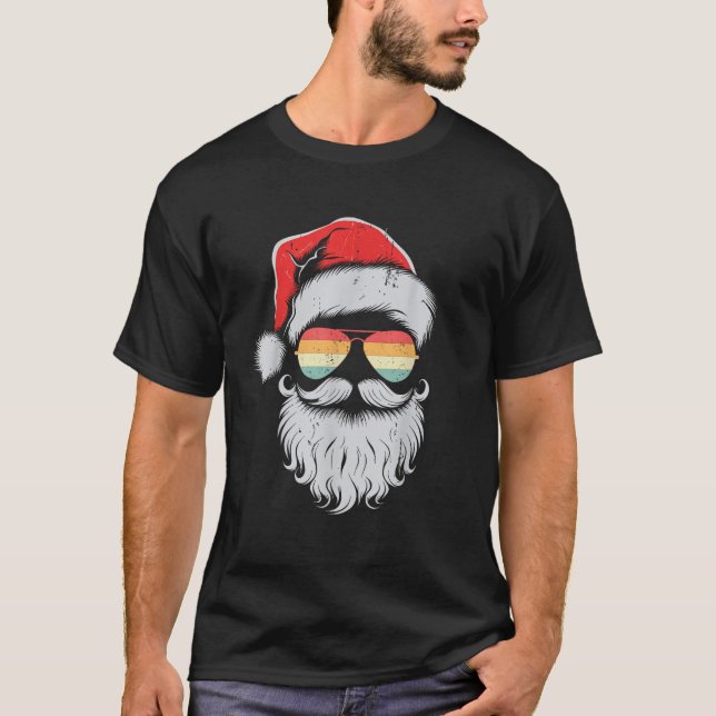 T-shirt Cool Père Noël Lunettes de soleil visage Noël Noël (Devant)