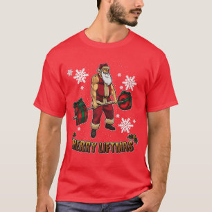T-shirt Cool Père Noël Workout Bodybuilder Merry Liftmas C