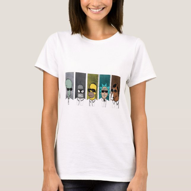 T-shirt cool personnages croisés (Devant)