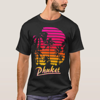 T-shirt Cool Phuket 80s Palm Trees coucher de soleil d'été