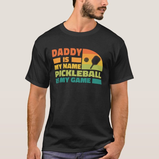 T-shirt Cool Pickleball Papa Paddle Retro Sunset Paddlebal (Devant)