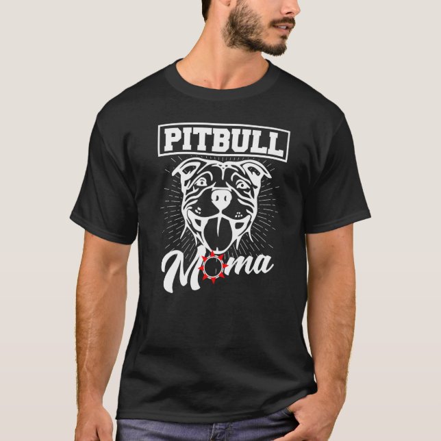 T-shirt Cool Pitbull Maman Pour Femmes Mama Pitbull Propri (Devant)