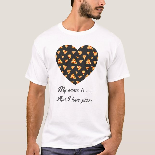T-shirt Cool plaisir pizza tranches motif coeur amour Votr (Devant)