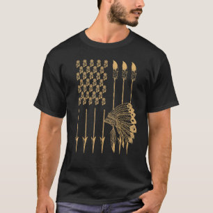 T-shirt Cool Pride Amérindien USA Flèche Coiffe
