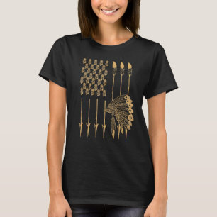 T-shirt Cool Pride Amérindien USA Flèche Coiffe