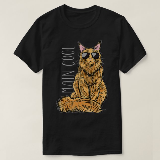 T-shirt Cool principal du chat Maine Coon (Design devant)