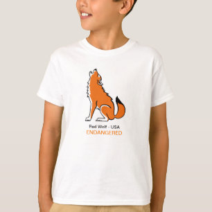 T-shirt Cool Red WOLF - Graphique animal en danger -