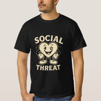 T-shirt cool retro heart shape men tee
