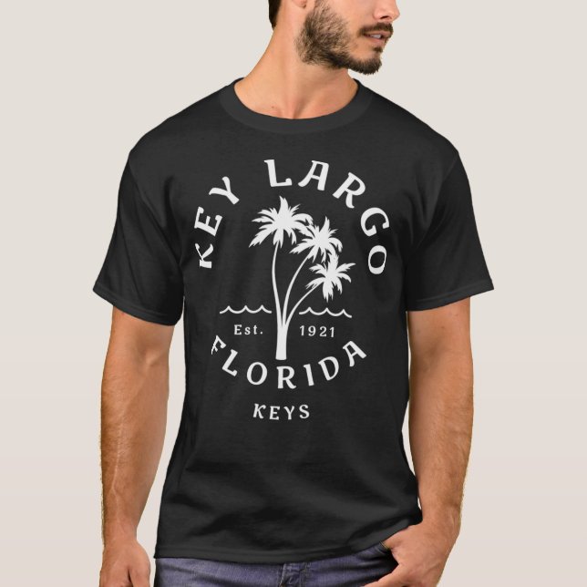 T-shirt Cool rétro Key Largo Original Floride Palm Tree (Devant)