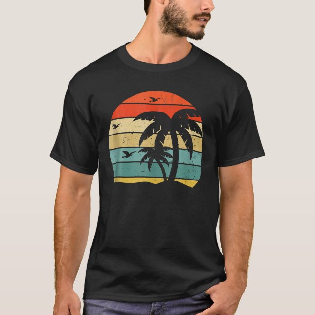 T-shirt Cool Retro Palm Trees Tropical (Devant)
