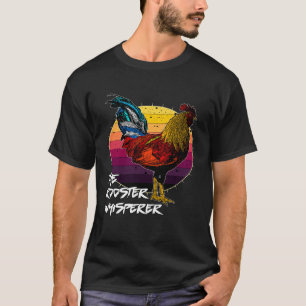 T-shirt Cool Retro Sunset Silhouette Hommes Poulet Rooster