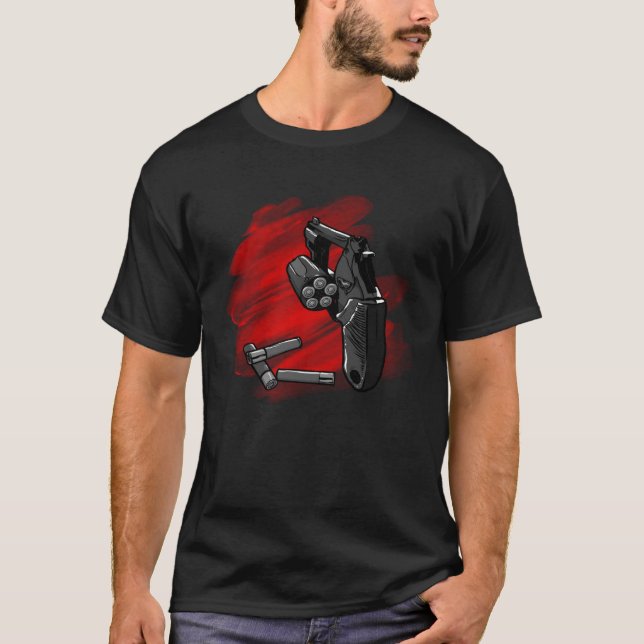 T-shirt Cool Revolver with Ammunition (Devant)