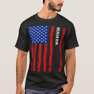 T-shirt Cool Roofer Accessories Things Stuff USA Flag Prem