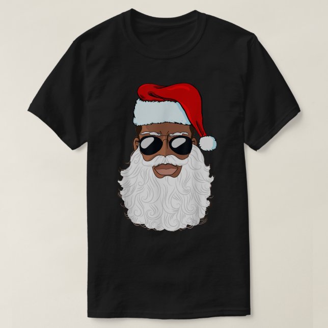 T-shirt Cool Santa with Shades Christmas Design (Design devant)