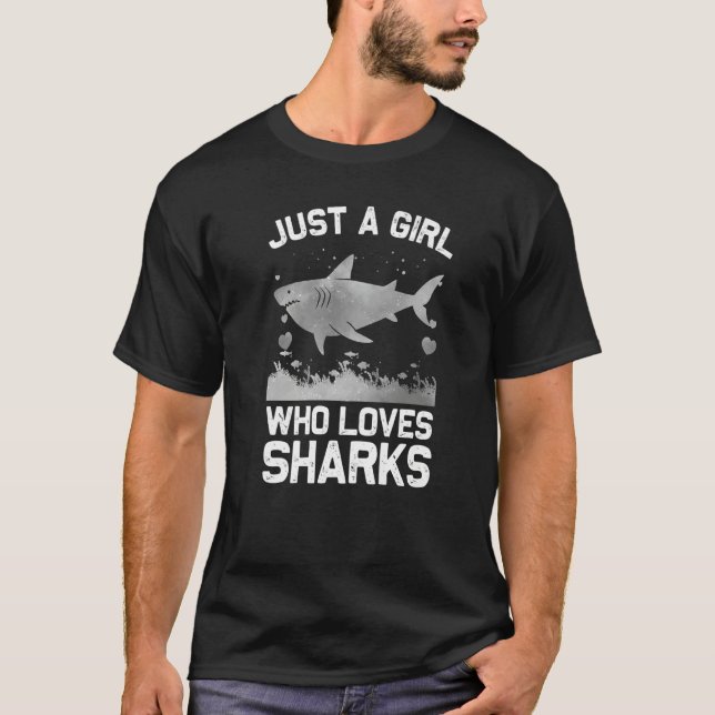 T-shirt Cool Shark For Women Girls Kids Shark Whale Shark  (Devant)