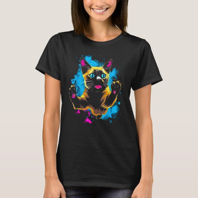 T-shirt Cool Siamese Cat (Devant)