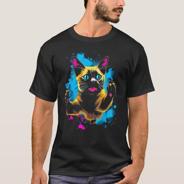 T-shirt Cool Siamese Cat (Devant)
