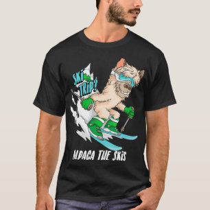 T-shirt Cool Ski Alpaca Le Skis Amusant Animal Pun Ski