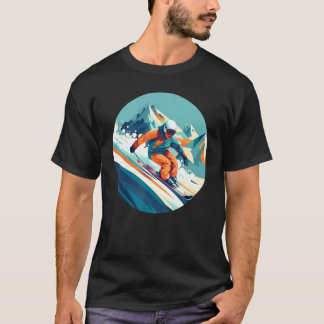 T-shirt Cool Ski Sport in Winter for Cool Snow Slope