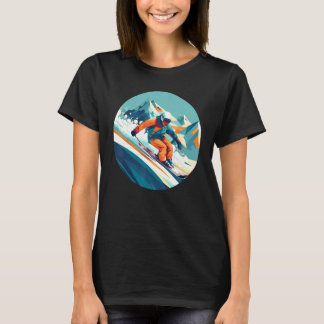 T-shirt Cool Ski Sport in Winter for Cool Snow Slope