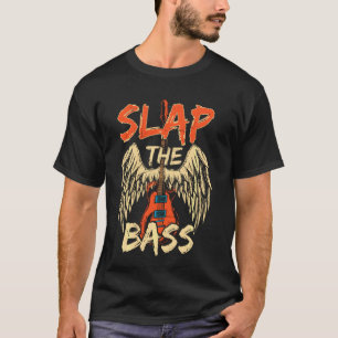 T-shirt Cool Slap de la guitare basse avec des ailes Slapp
