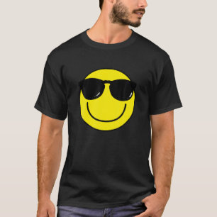 T-shirt Cool Smile Face Emoticon Lunettes de soleil Smile 