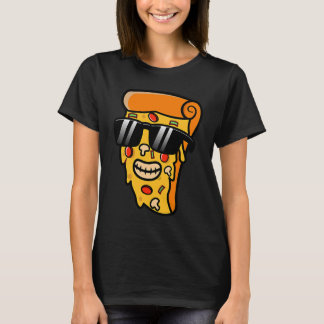 T-SHIRT COOL SMILED PIZZA SLICE WEARING GLASSES