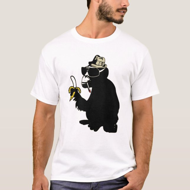 T-shirt cool smoking monking (Devant)